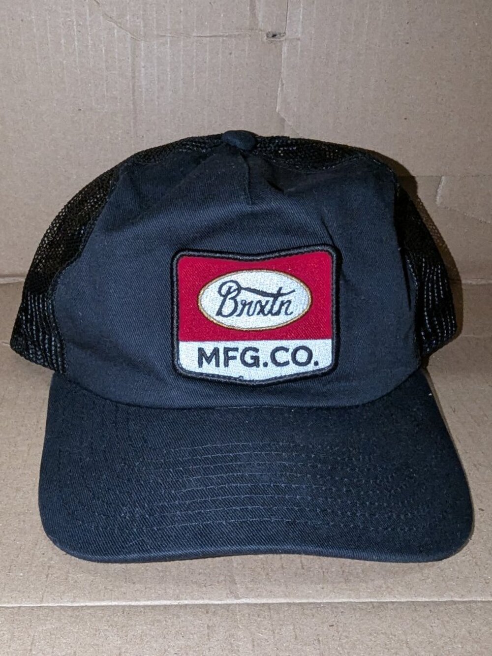 Brixton MFG Co Trucker Hat Black Mesh Snapback Patch Logo Cap Streetwear